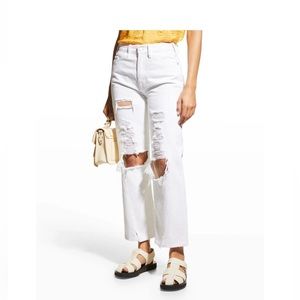 Frame Le Jane Crop Le Pixie Slouch Rumpled Blanc Destruct White Jeans 24